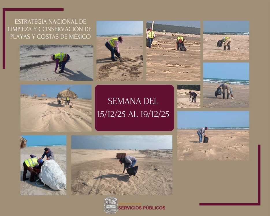 JORNADA SEMANAL DE LIMPIEZA DE PLAYA TESORO II DEL 15/12/25  AL 19/12/25