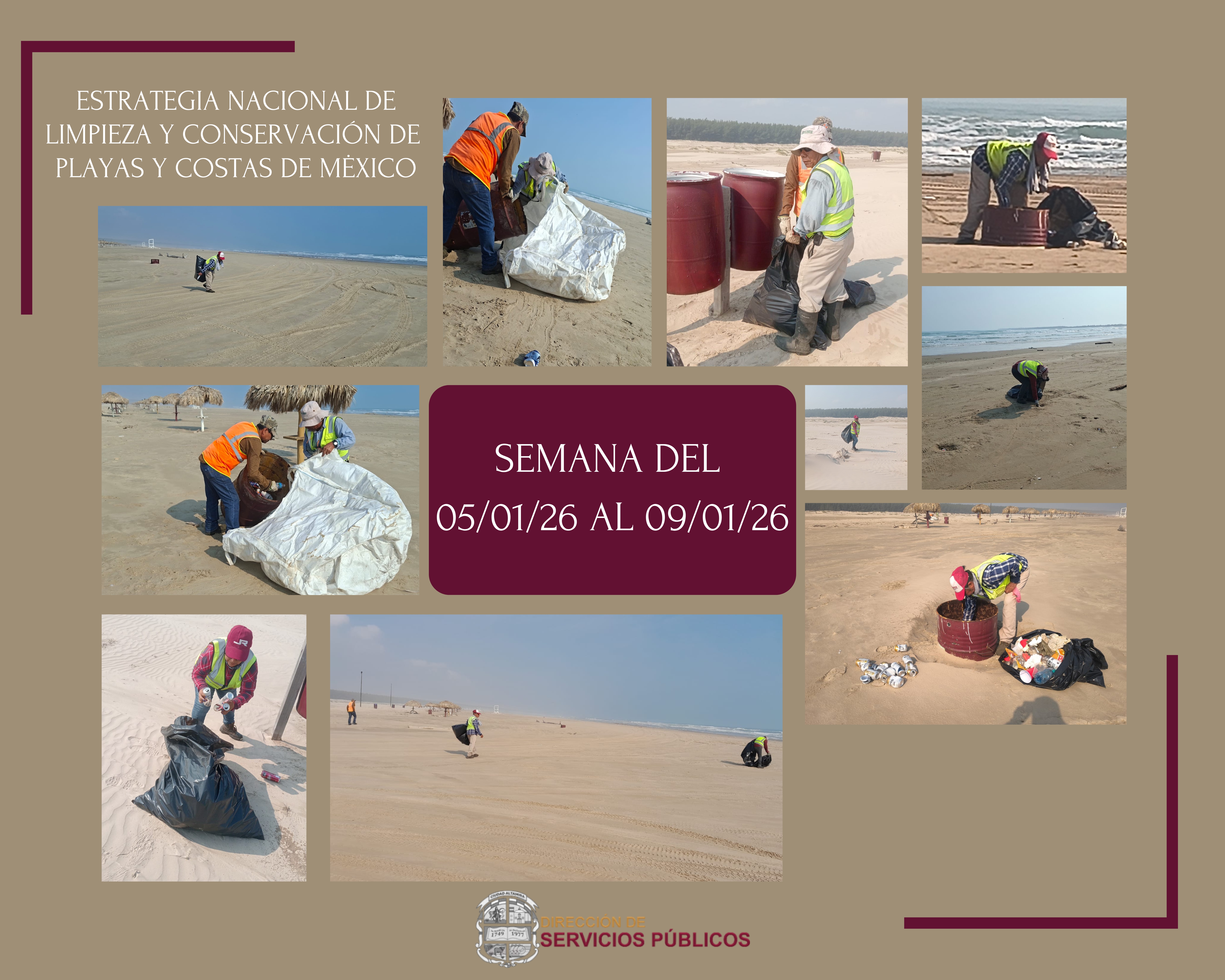 JORNADA SEMANAL DE LIMPIEZA DE PLAYA TESORO II DEL 05/01/26  AL 09/01/26