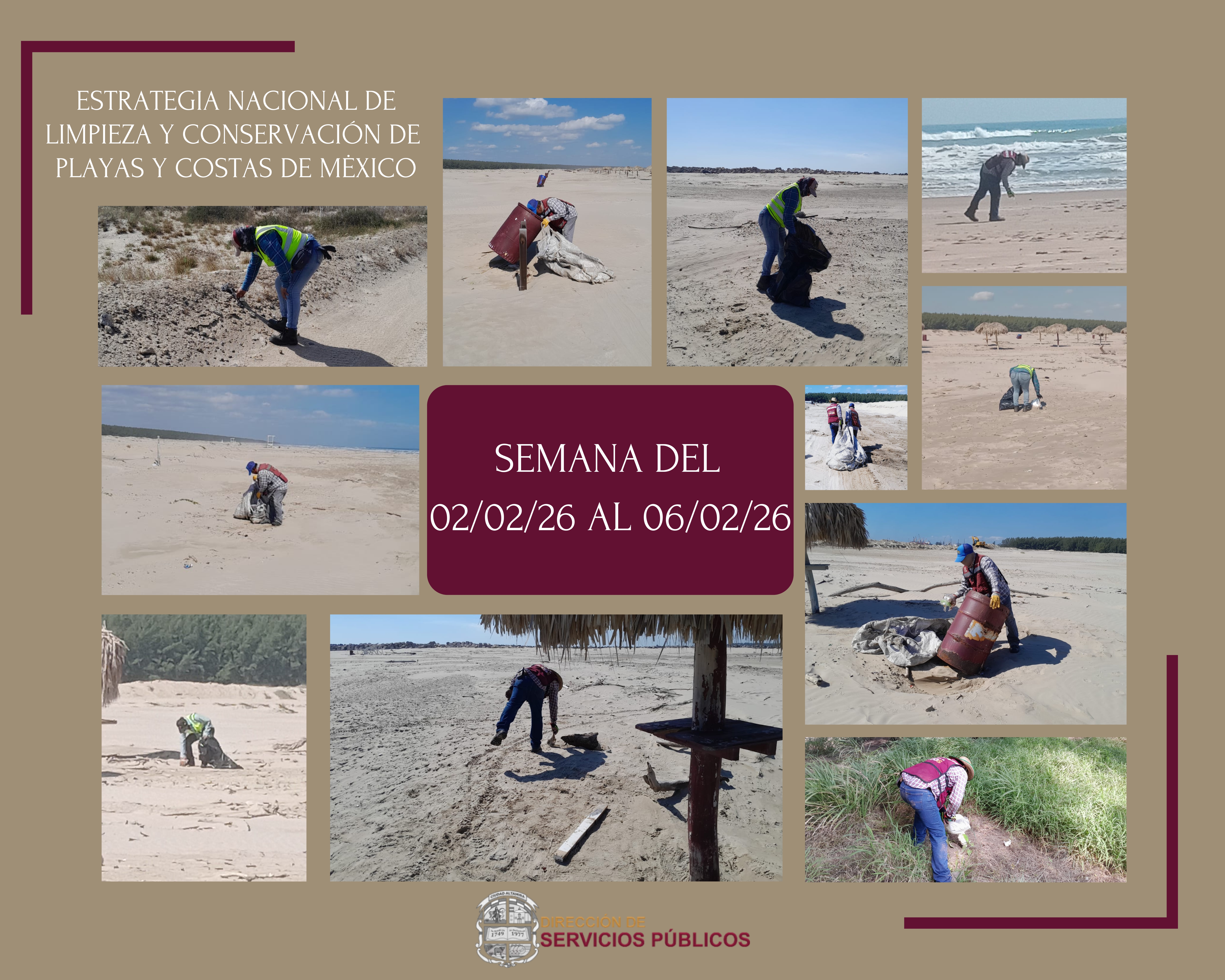 JORNADA SEMANAL DE LIMPIEZA DE PLAYA TESORO II DEL 02/02/26  AL 06/02/26